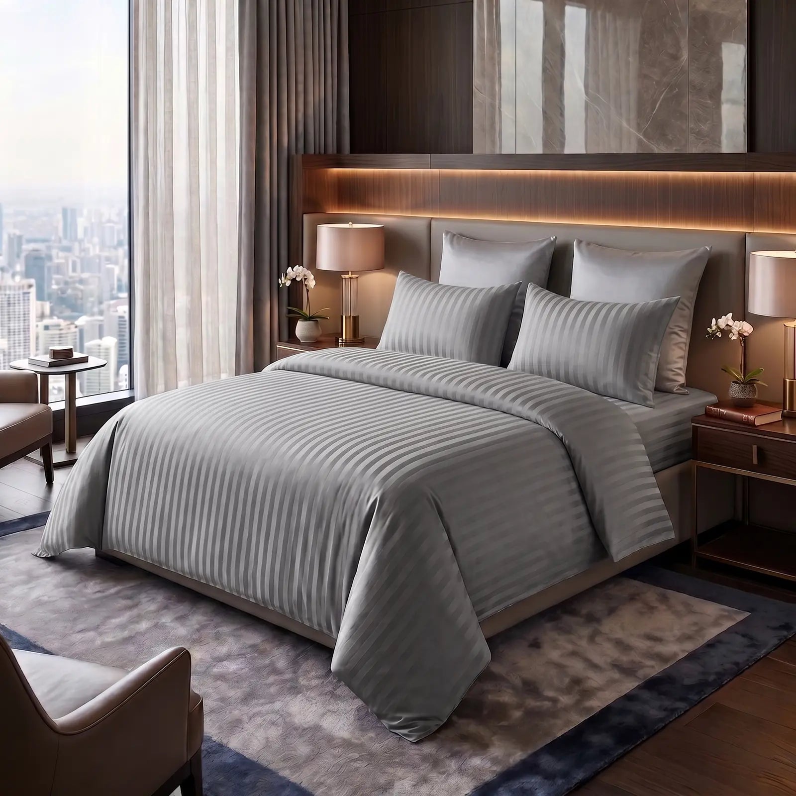 Nile Crown (Queen, Percale, Silver Grey)