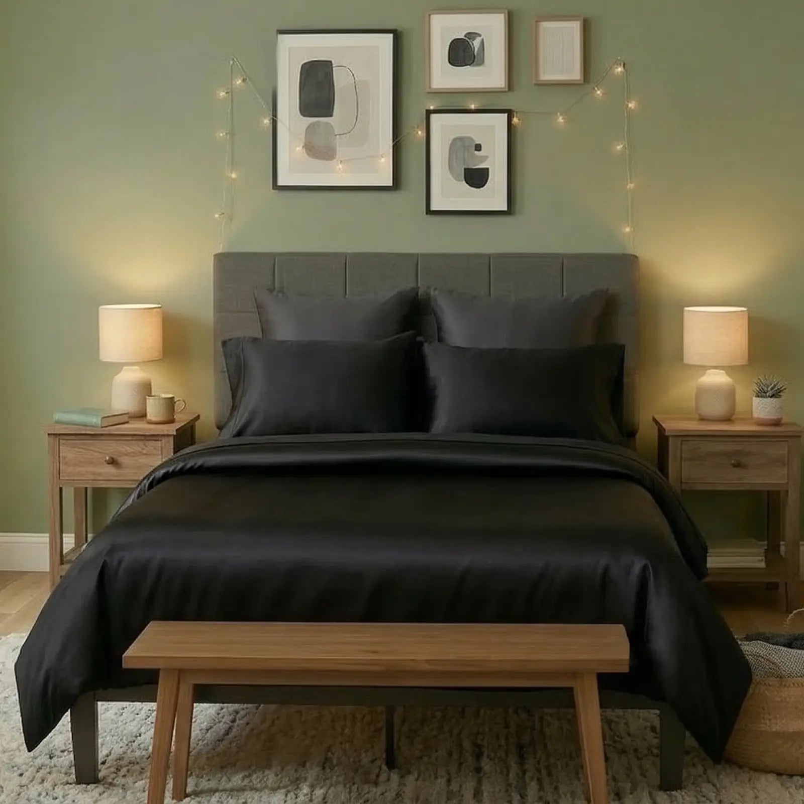 Nile Crown (Queen, Sateen, Black)