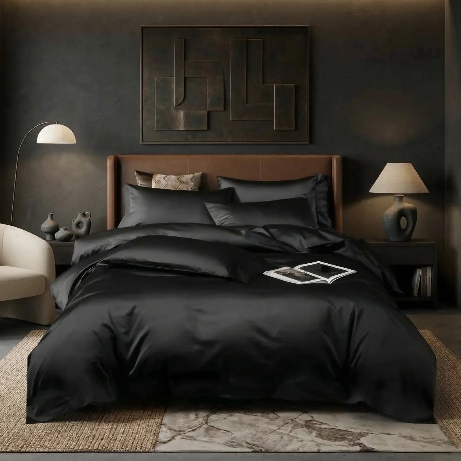 Nile Luxe (King, Sateen, Black)