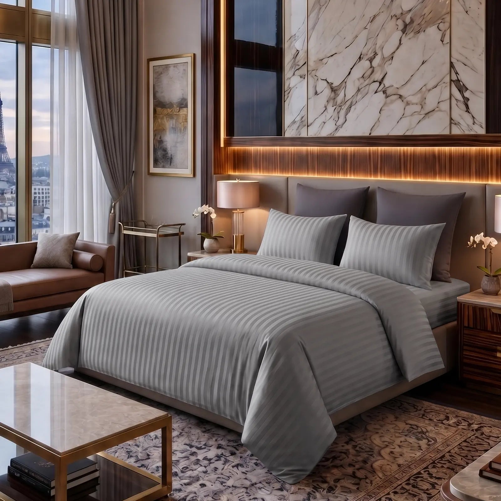 Nile Luxe (King, Percale, Silver Grey)