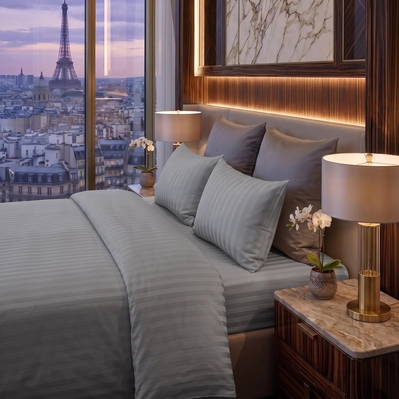 Nile Luxe (King, Percale, Silver Grey)