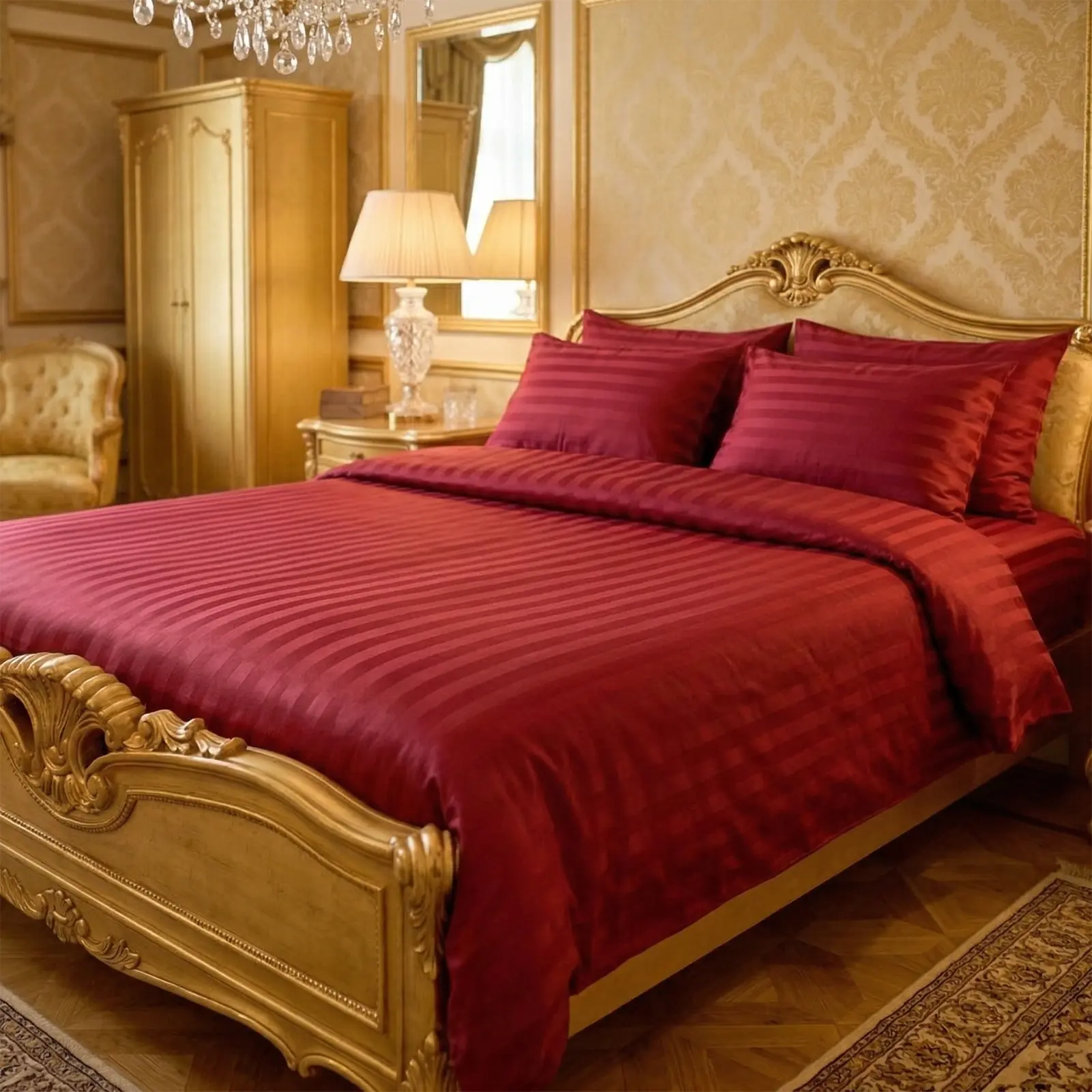 Nile Luxe (King, Percale, Red Burgundy)