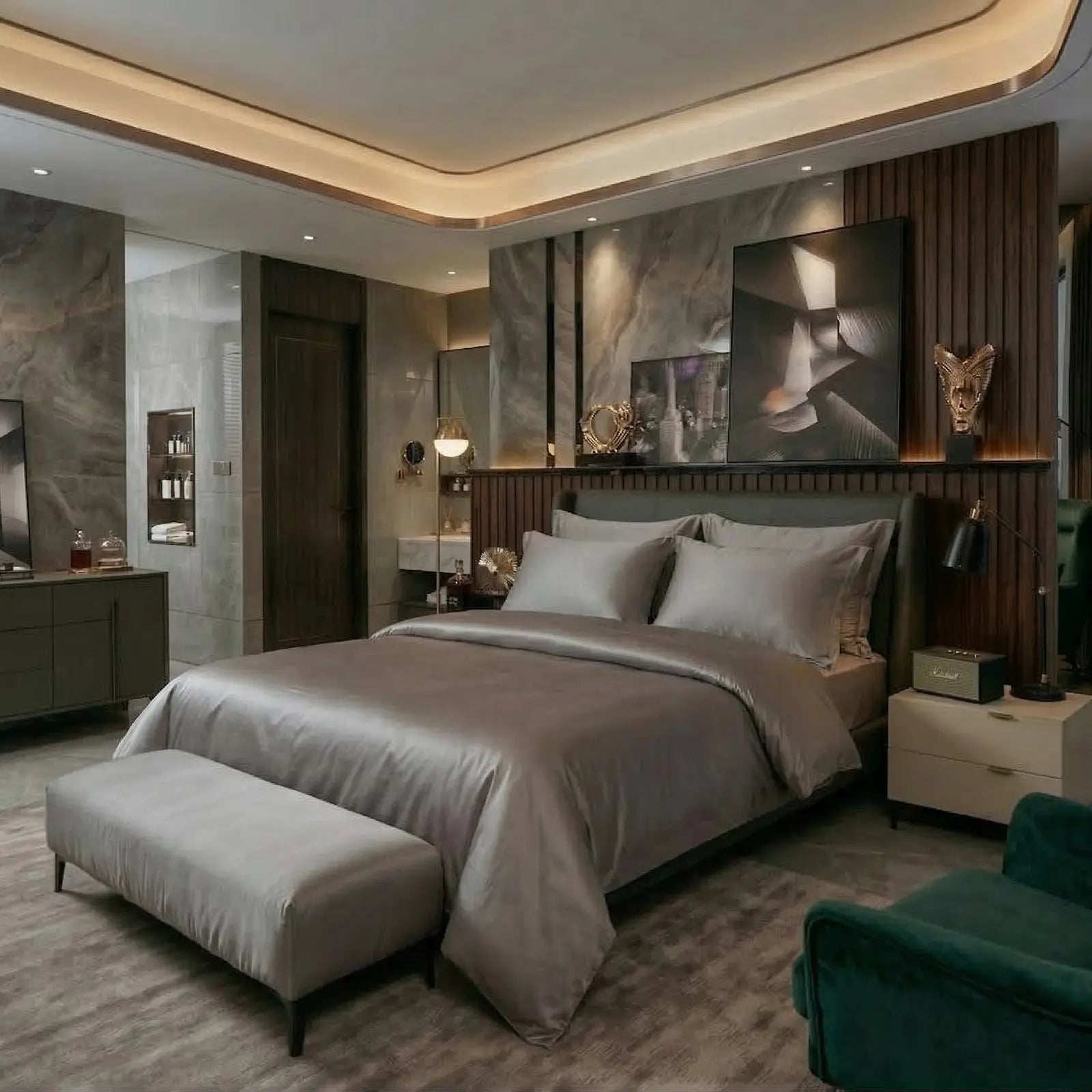 Nile Luxe (King, Sateen, Silver Grey)