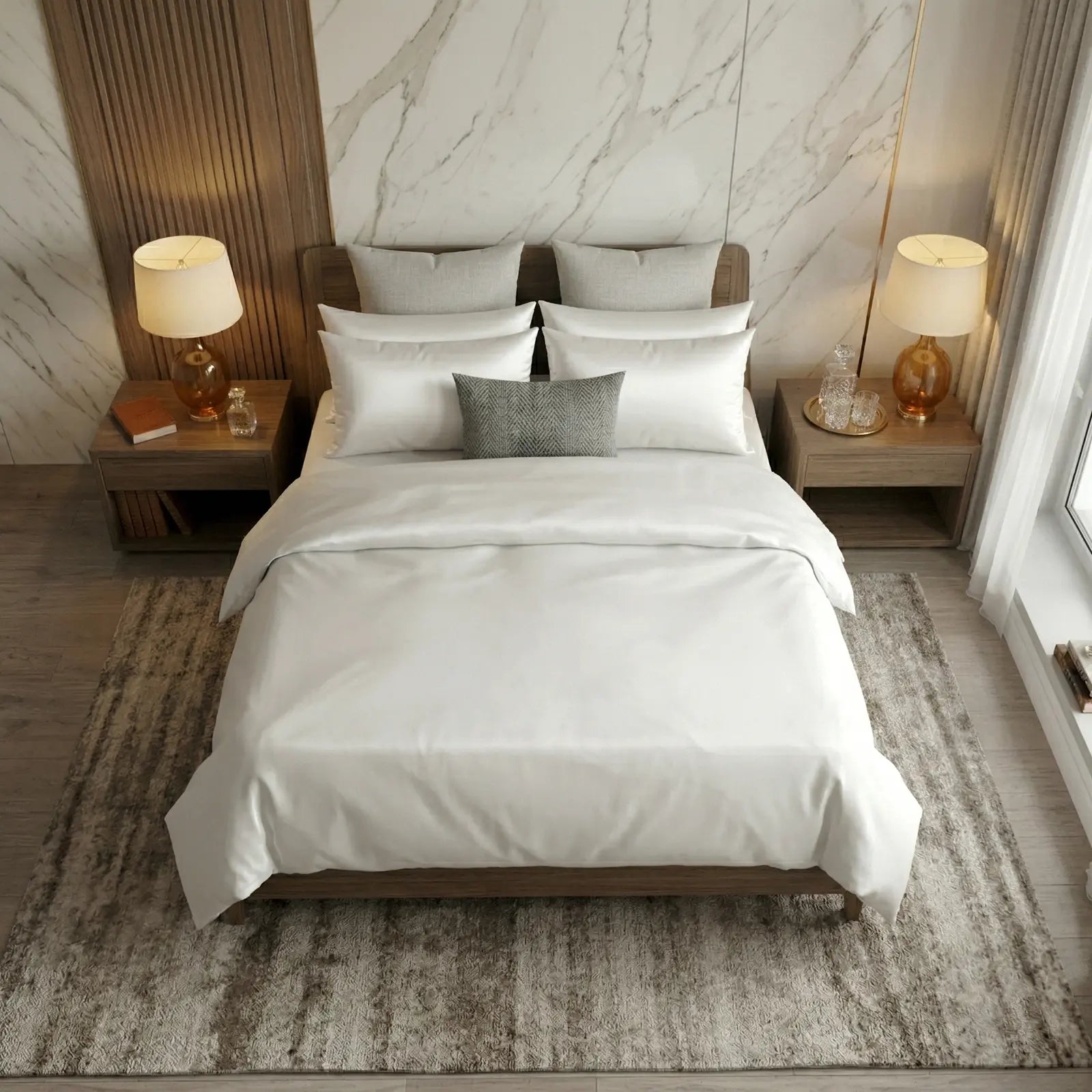 Nile Luxe (King, Sateen, White)